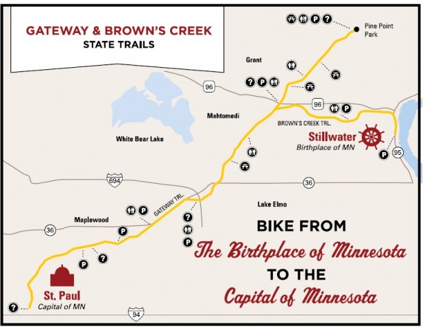 Map of the Browns Creek and Gateway Way Trails.